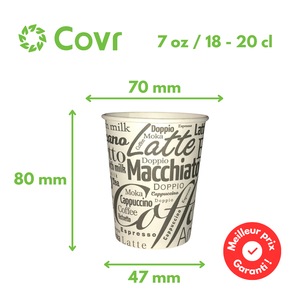 Vaso de cartón 18 cl / 6 oz Decoración café