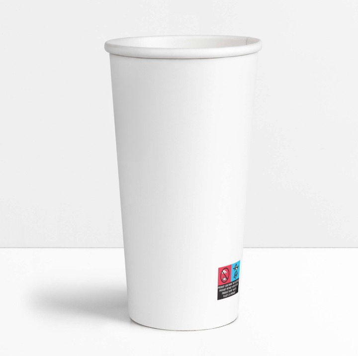 Vasos de cartón blancos 60 cl / 20 oz - 300 + 18 gsm