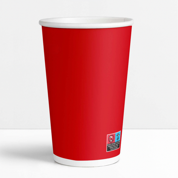 Vasos de cartón rojos 50 cl / 16 oz bebidas frías